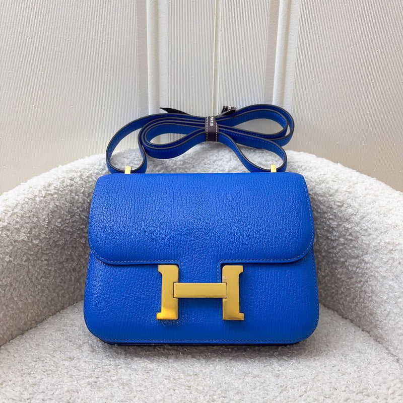 Hermes Constance 18 in Bleu Hydra Chevre Mysore Leather and GHW