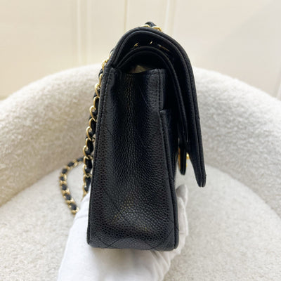 Chanel Medium Classic Flap CF in Black Caviar and GHW (Model: A01112)