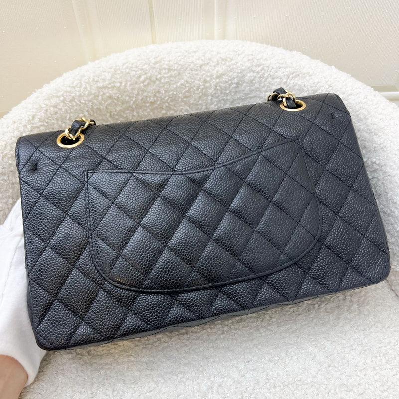 Chanel Medium Classic Flap CF in Black Caviar and GHW (Model: A01112)