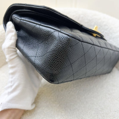 Chanel Medium Classic Flap CF in Black Caviar and GHW (Model: A01112)