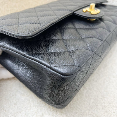 Chanel Medium Classic Flap CF in Black Caviar and GHW (Model: A01112)