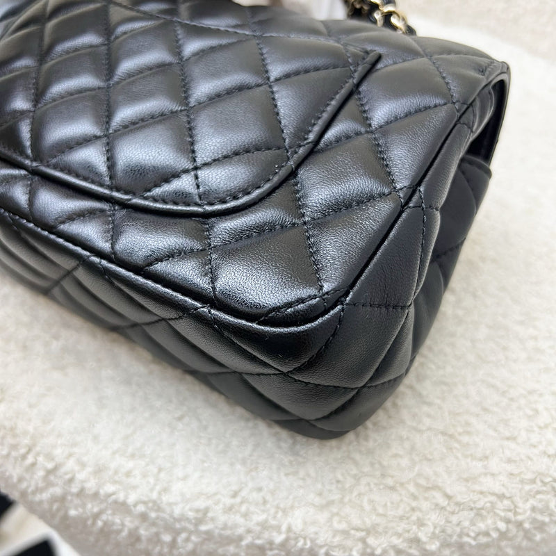 Chanel 23A Mini Rectangle Flap with Crystals Top Handle in Black Lambskin and LGHW (Model: AS4141)