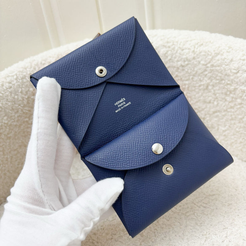 Hermes Calvi Duo in Bleu Navy Epsom Leather and PHW