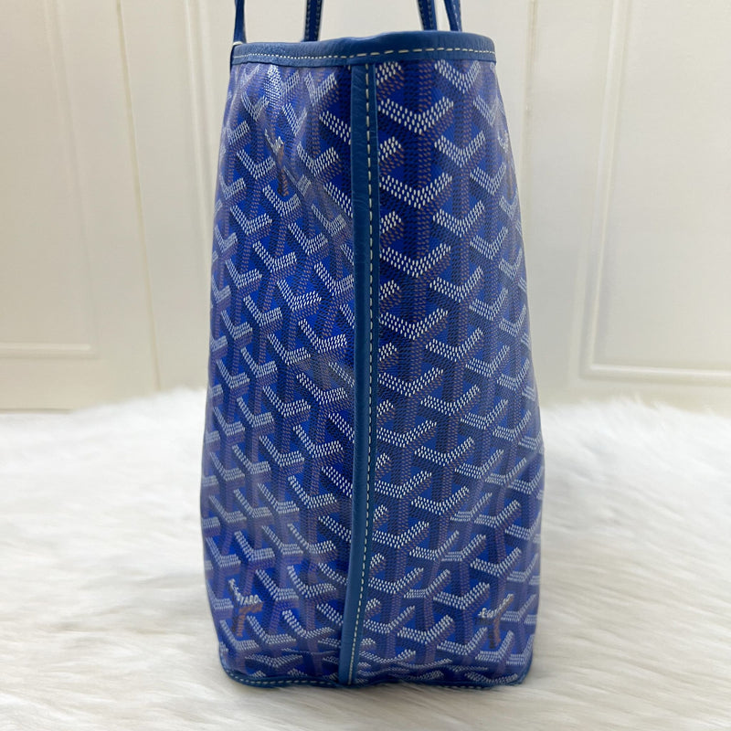 Goyard Anjou PM Reversible Tote Bag in Blue Goyardine Canvas and Leather