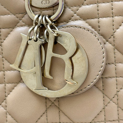 Dior Large Lady Dior in Milk Tea Beige Lambskin and GHW