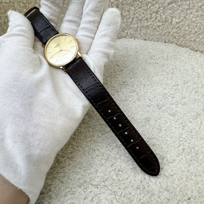 Rolex Cellini 18K Yellow Gold Plated Manual Winding Watch 30mm with Third Party Strap (Model: 5112)