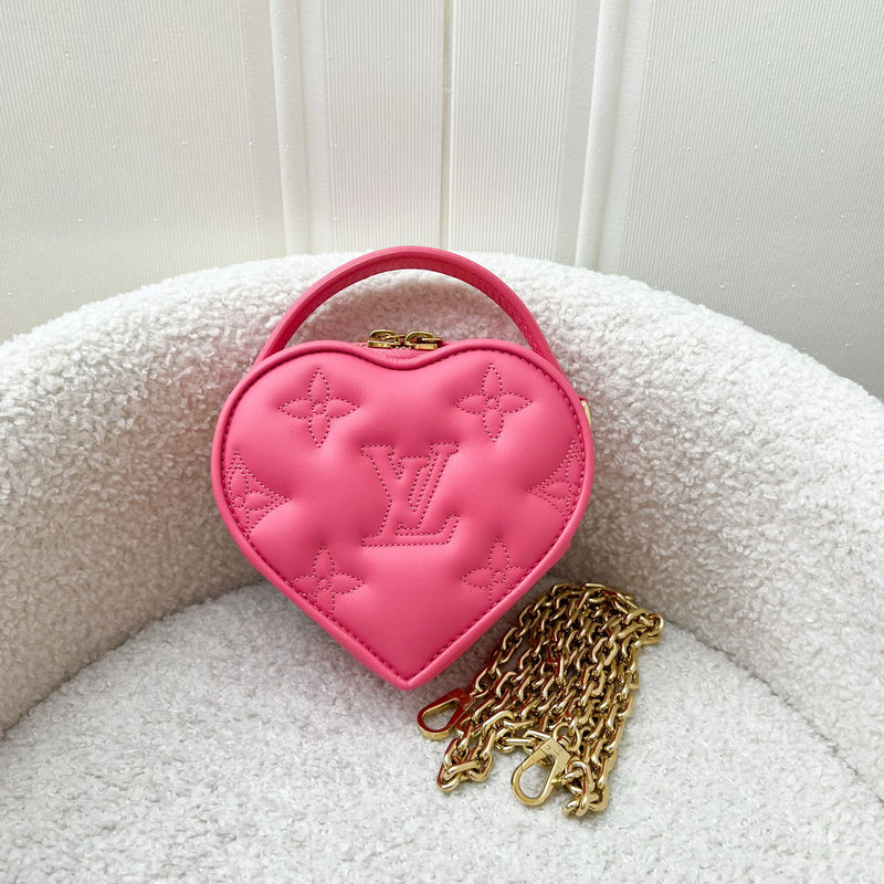 LV KeepMyHeart Bag in Neon Pink Debossed Monogram Calfskin and GHW