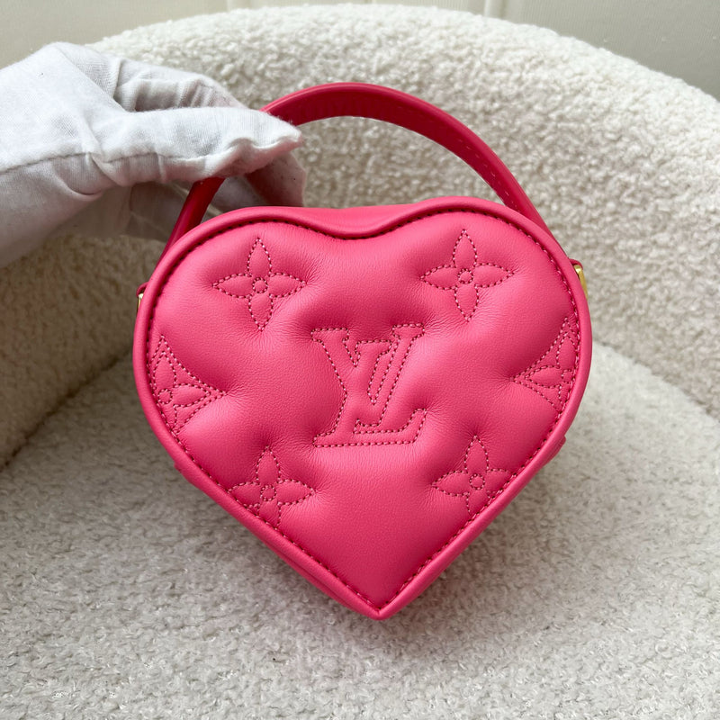 LV KeepMyHeart Bag in Neon Pink Debossed Monogram Calfskin and GHW