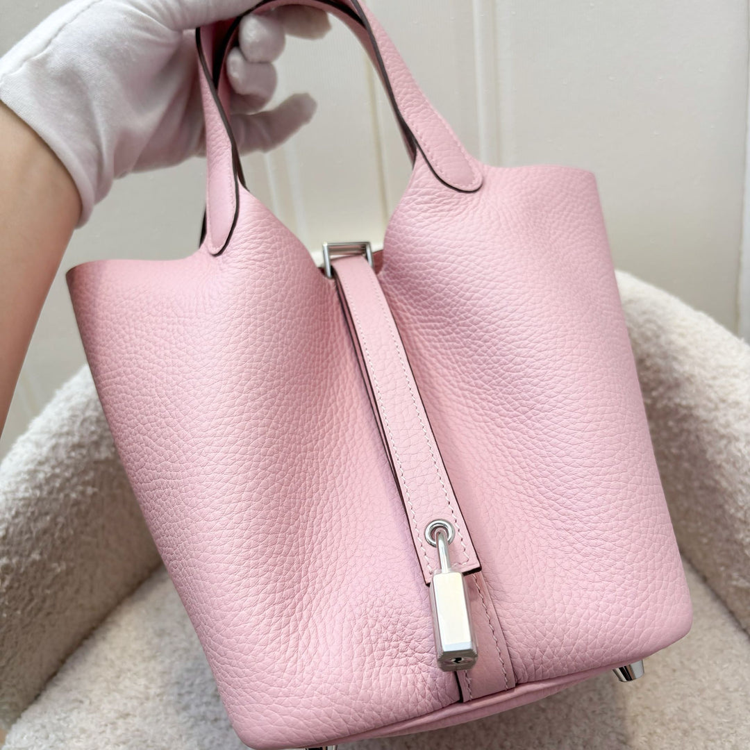 Hermes Picotin 18 in Rose Sakura Clemence Leather and PHW – Brands