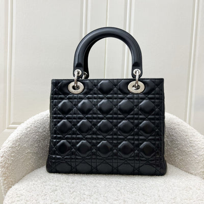 Dior Medium Lady Dior in Black Lambskin and SHW