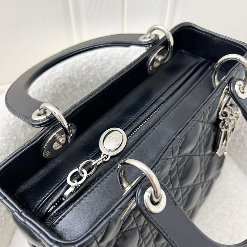 Dior Medium Lady Dior in Black Lambskin and SHW