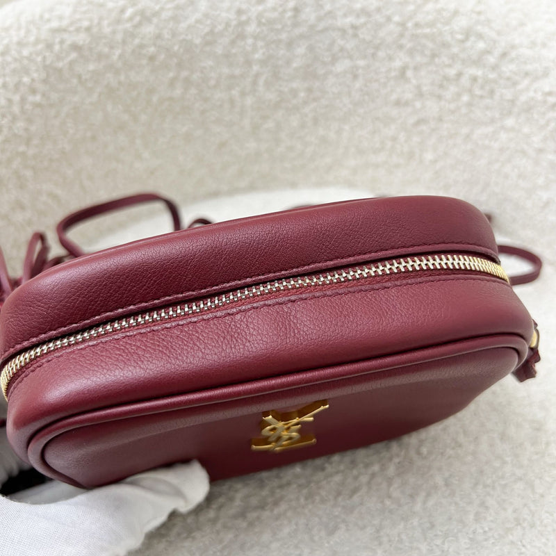 Saint Laurent YSL Mini Camera Bag in Burgundy Smooth Calf Leather and GHW