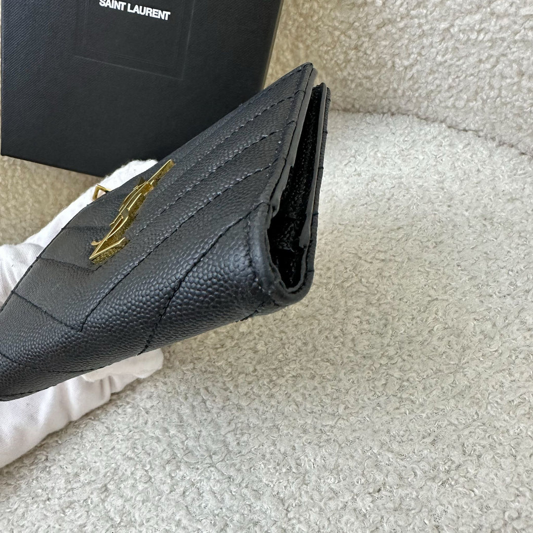 【Saint Laurent】Monogram Wallet black Saint Laurent YSL Monogram Wallet in Black Grained Leather