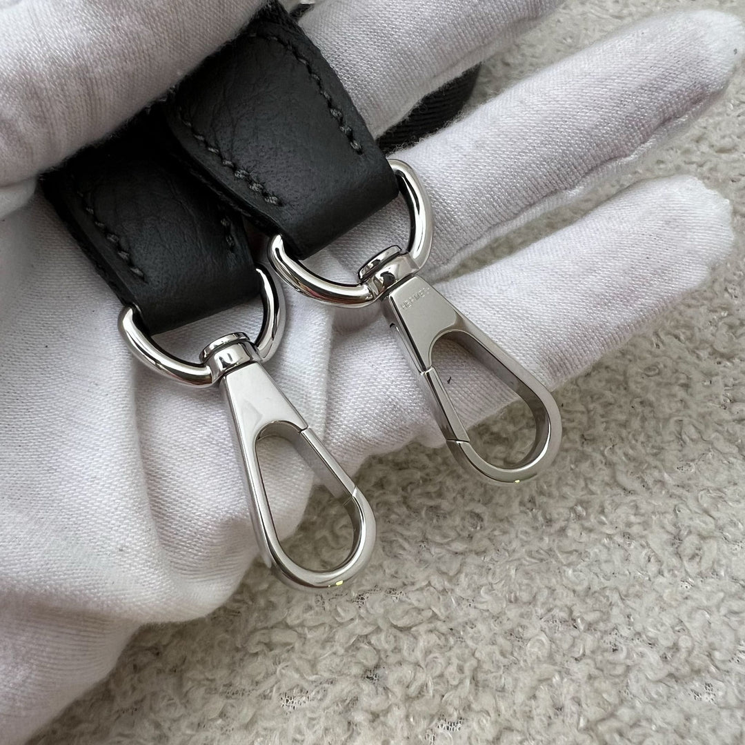 Hermes Mini Evelyne 16 in Dark Bronze Clemence Leather, Canvas