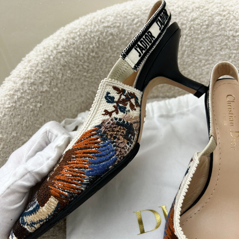 Dior Embroidered Slingback Heels Sz38