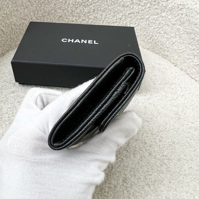 Chanel Boy Snap Card Holder in Black Caviar and LGHW