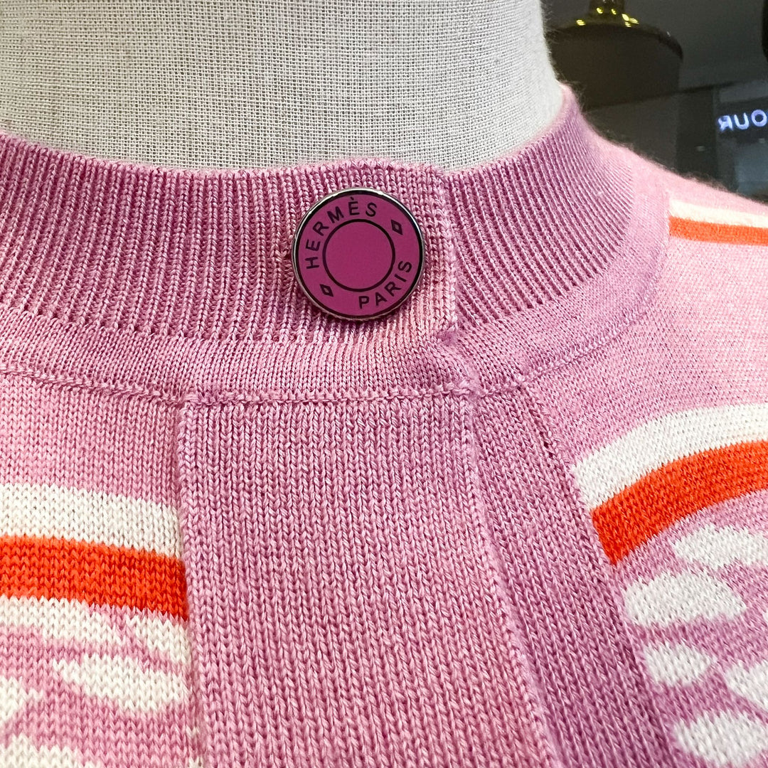 Hermes Cardigan in Rose Pop Silk and Cashmere Sz 40 – Brands Lover