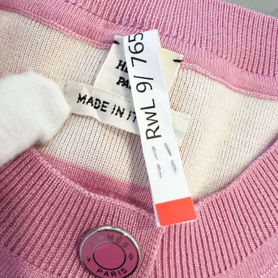 極美品　HERMES シルクカーディガン　桜ピンク　Hモチーフ　パイピング刺繍 エルメス ピコタンロックPM ローズサクラ ピンク H056289CK3Q | バッグ
