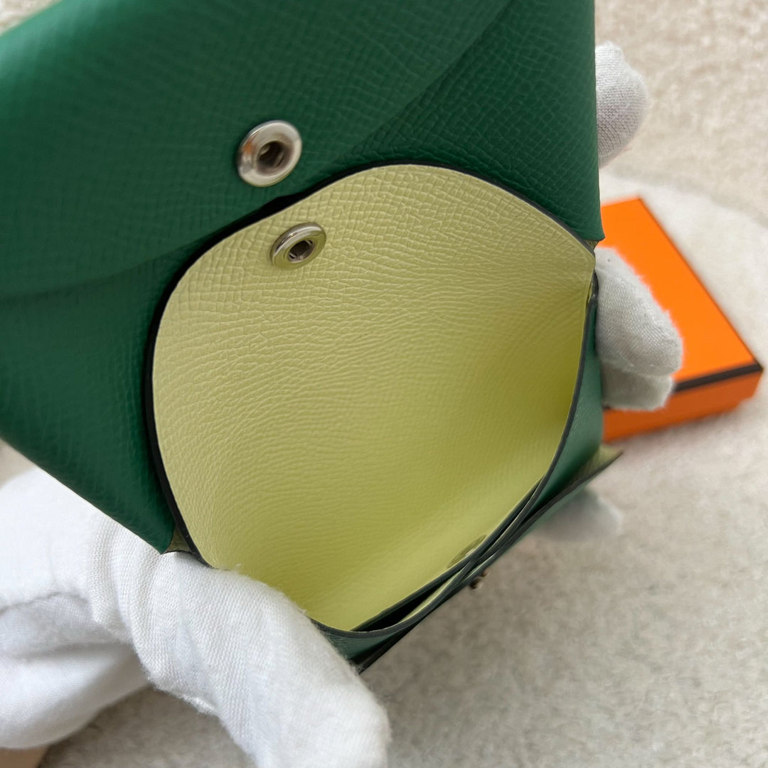 Hermes Calvi Duo in Vert Vertigo / Jaune Milton Epsom