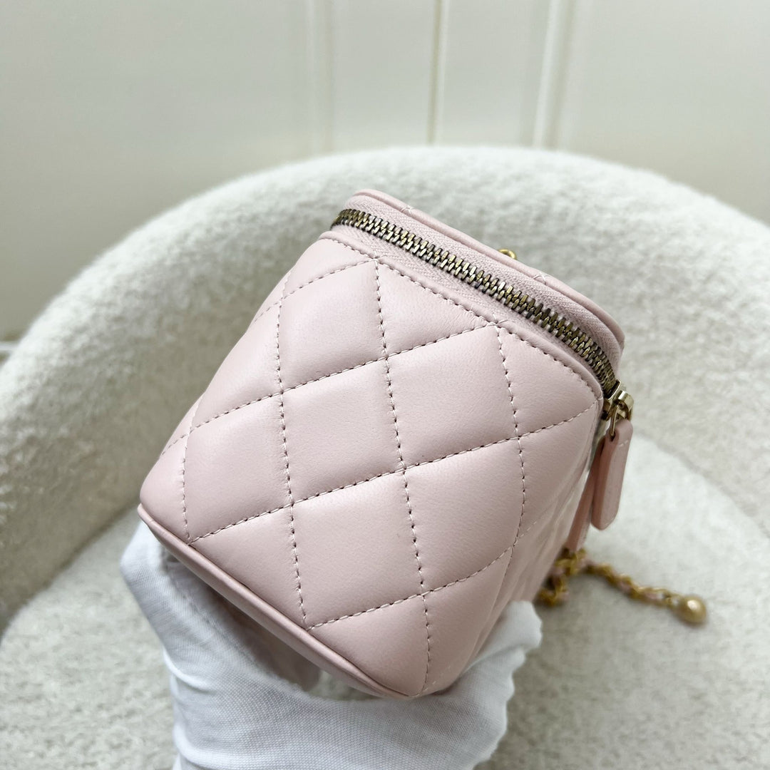 Chanel Pearl Crush Adjustable Chain Vanity in 23B Pink Lambskin