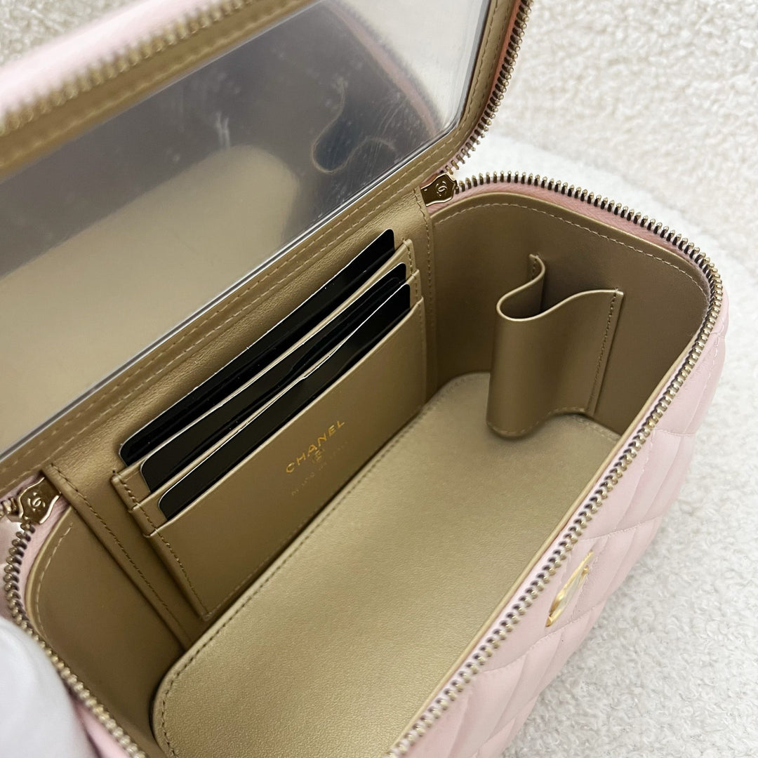 Chanel Pearl Crush Adjustable Chain Vanity in 23B Pink Lambskin