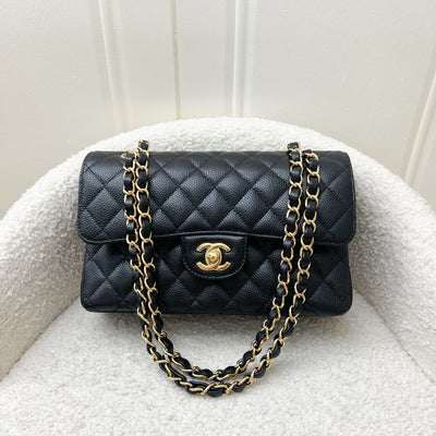 Chanel Small Classic Flap CF in Black Caviar and GHW