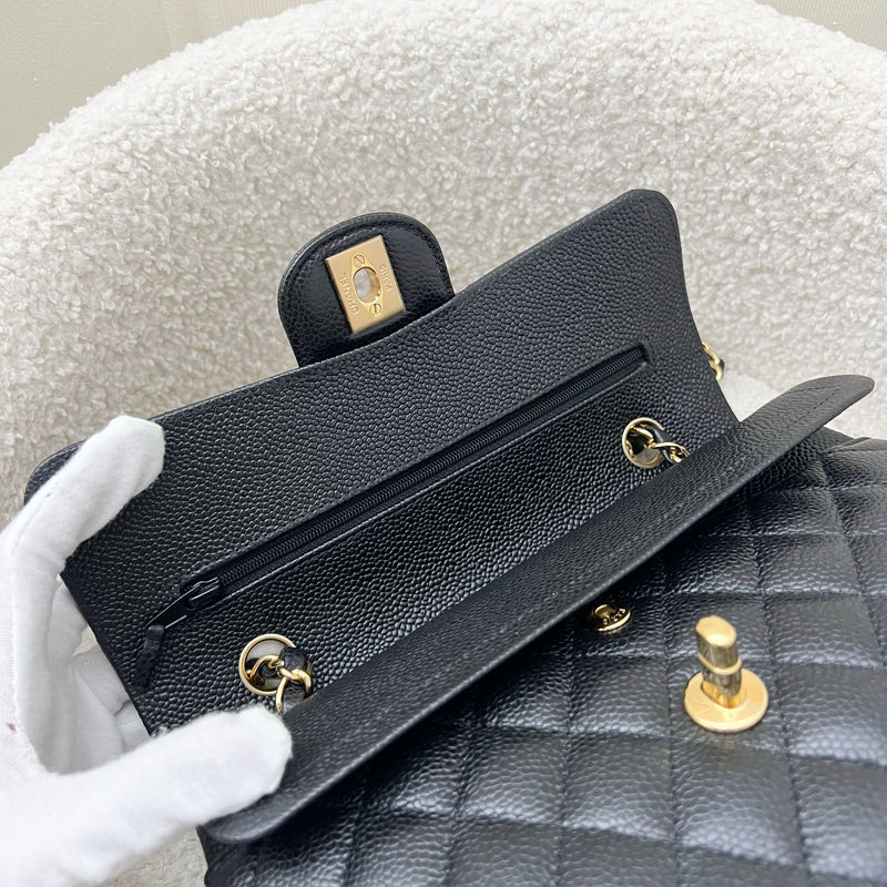 Chanel Small Classic Flap CF in Black Caviar and GHW