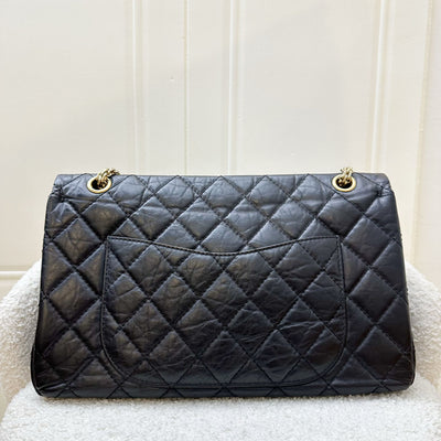 Chanel 2.55 Reissue 227 Maxi Flap in Black Aged Calfskin and RHW