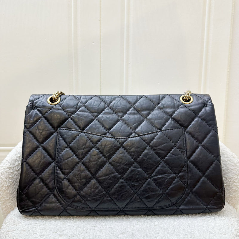 Chanel 2.55 Reissue 227 Maxi Flap in Black Aged Calfskin and RHW