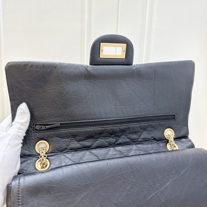 Chanel 2.55 Reissue 227 Maxi Flap in Black Aged Calfskin and RHW