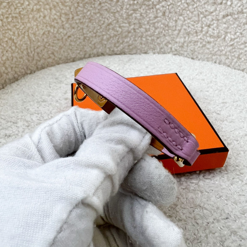 Hermes Mini Kelly Bracelet in Mauve Sylvestre Swift Leather GHW (T1)