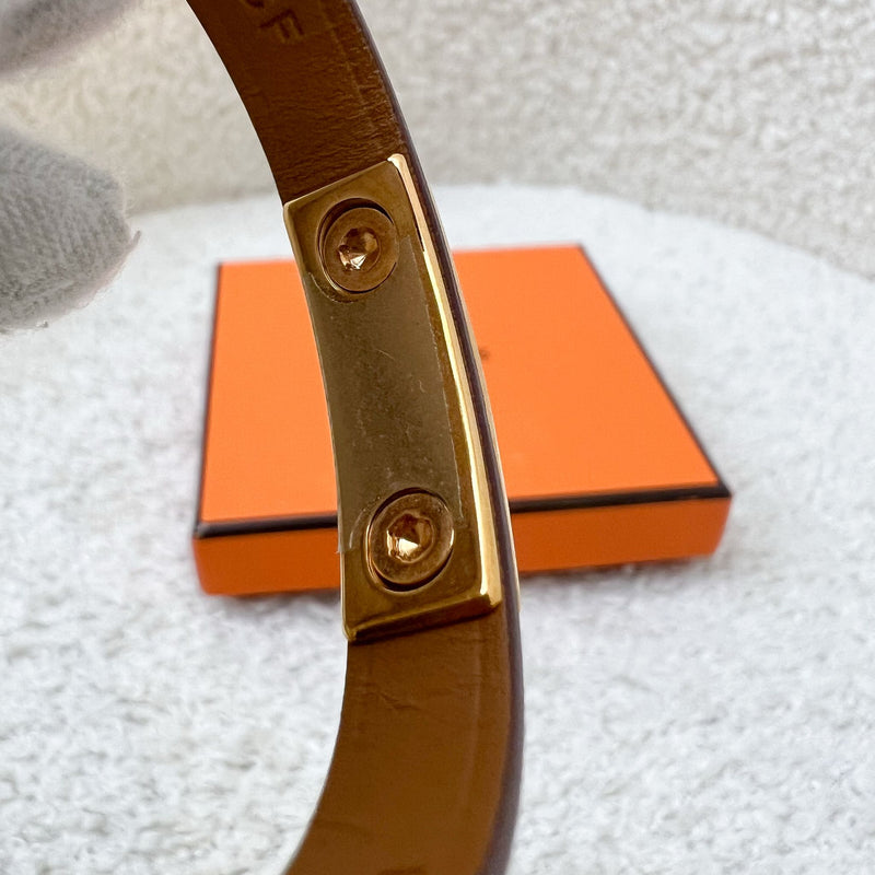 Hermes Mini Kelly Bracelet in Mauve Sylvestre Swift Leather GHW (T1)