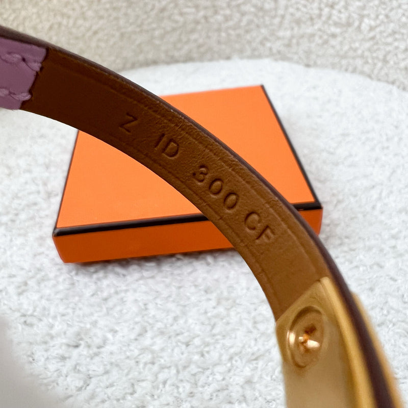 Hermes Mini Kelly Bracelet in Mauve Sylvestre Swift Leather GHW (T1)