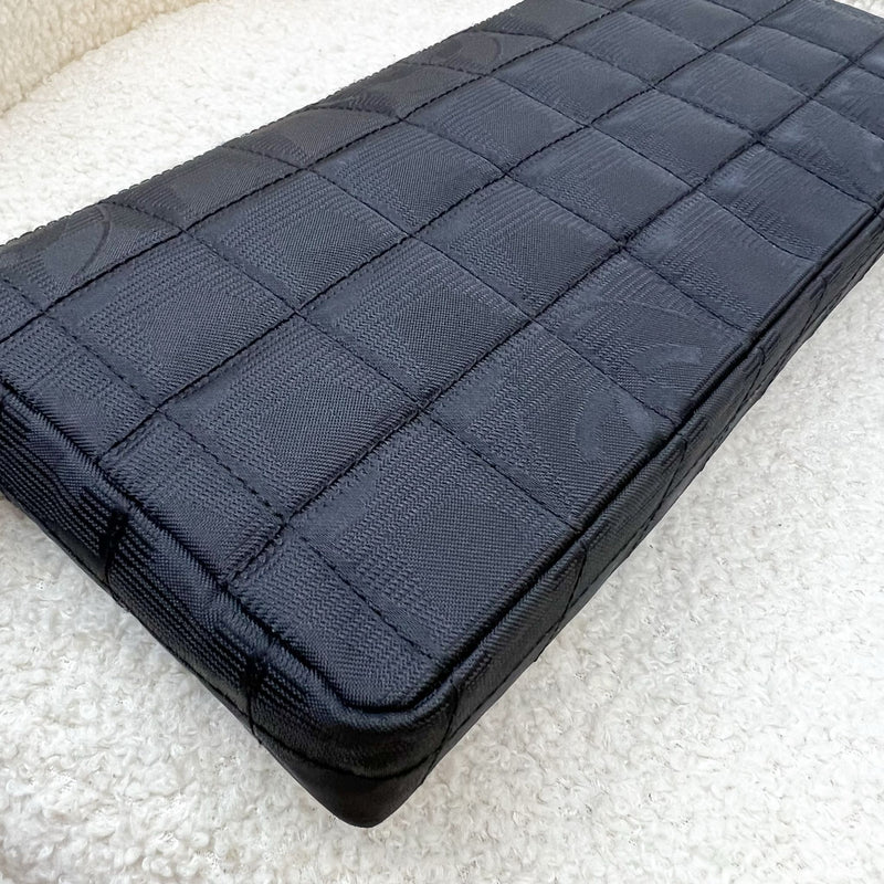 Chanel So Black Vintage East West Flap in Black Fabric and Black HW