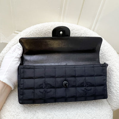 Chanel So Black Vintage East West Flap in Black Fabric and Black HW