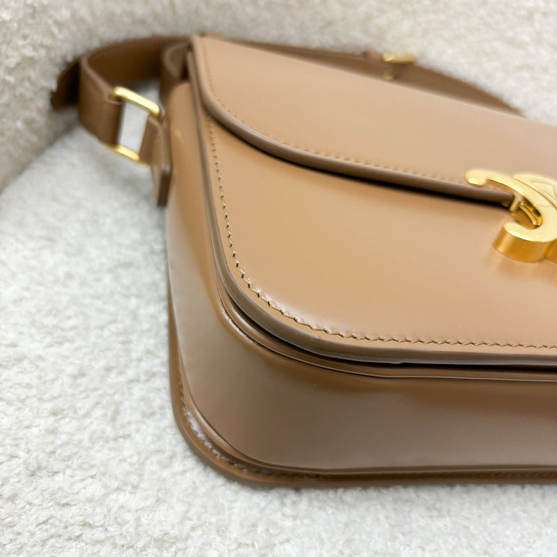 Celine Classique Triomphe Flap Bag in Bronze (Caramel) Shiny Calfskin and GHW