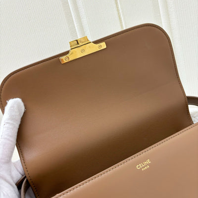 Celine Classique Triomphe Flap Bag in Bronze (Caramel) Shiny Calfskin and GHW