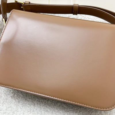 Celine Classique Triomphe Flap Bag in Bronze (Caramel) Shiny Calfskin and GHW