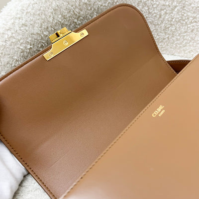 Celine Classique Triomphe Flap Bag in Bronze (Caramel) Shiny Calfskin and GHW