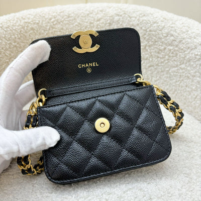 Chanel Mini Clutch on Chain in Black Caviar and AGHW