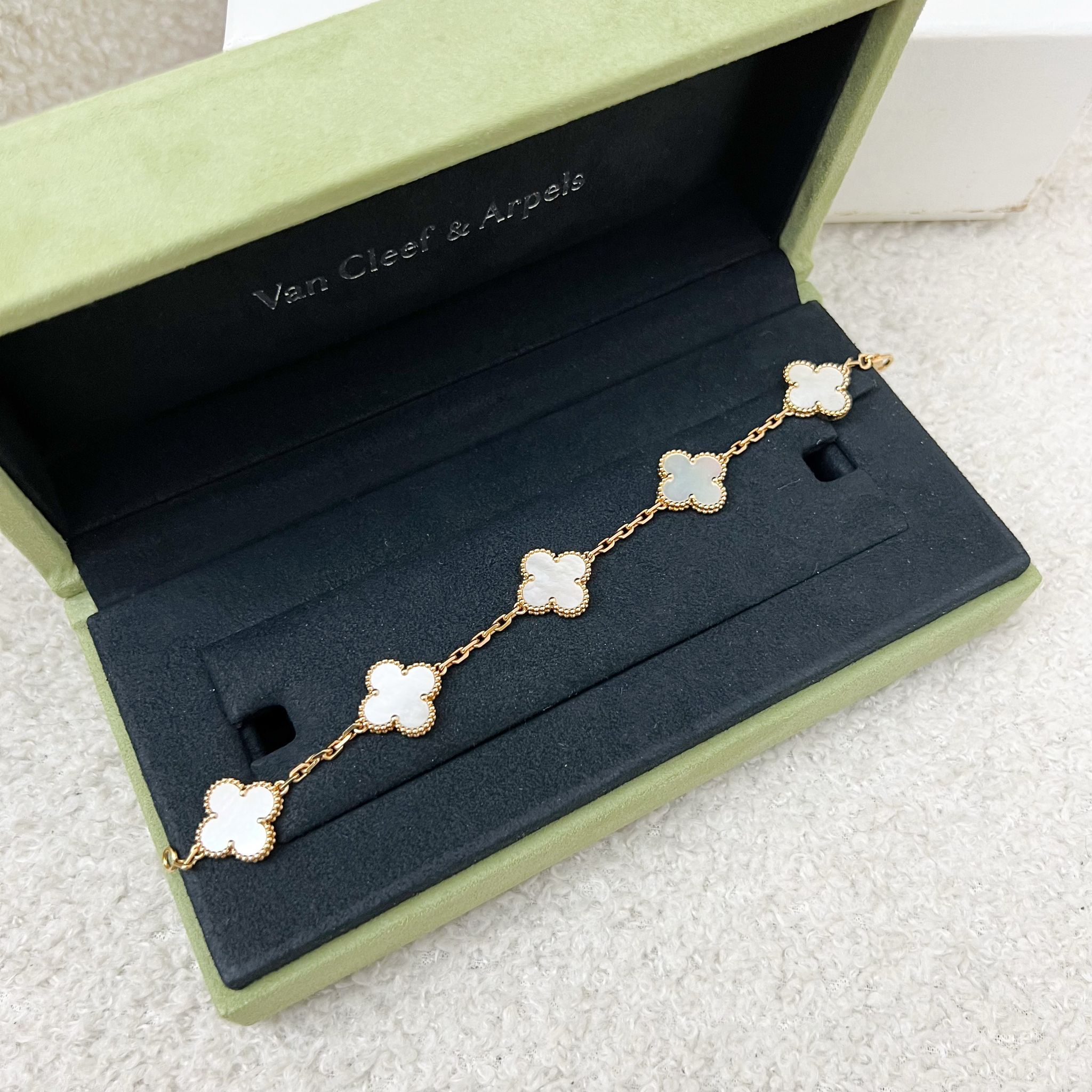 Van Cleef & Arpels VCA Vintage Alhambra 5 Motifs Bracelet with Mother ...