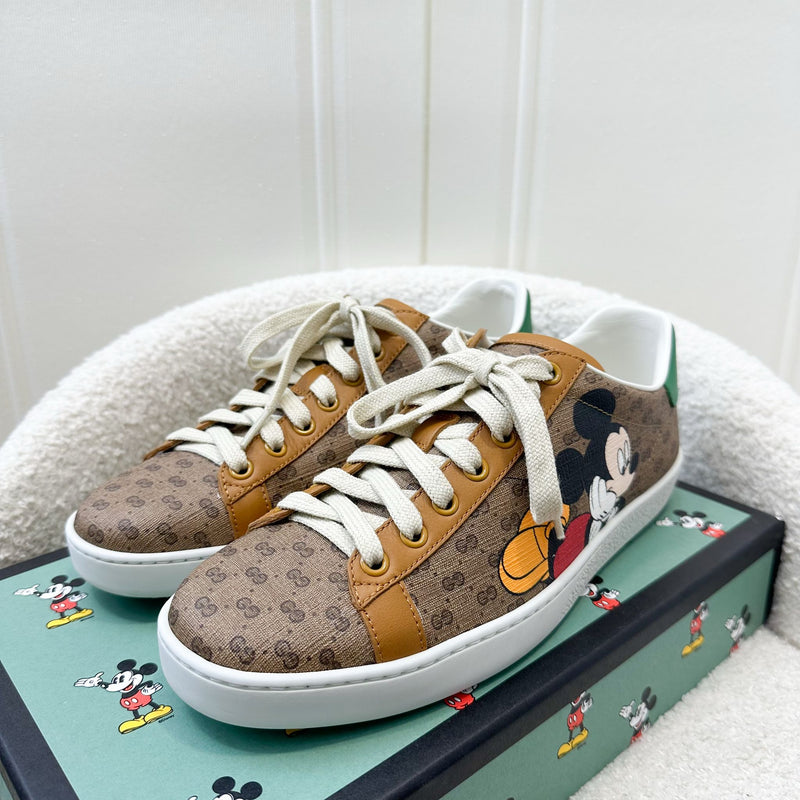 Gucci Disney x Gucci Ace Low Mickey Mouse Beige Sneaker Sz 38