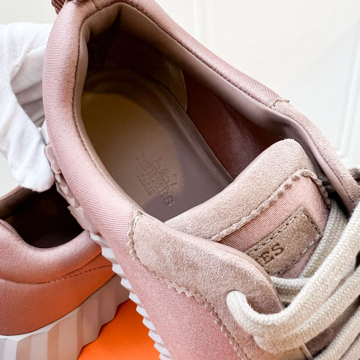 Hermes Bouncing Sneaker in Jersey Technique Satine Rose/Rose