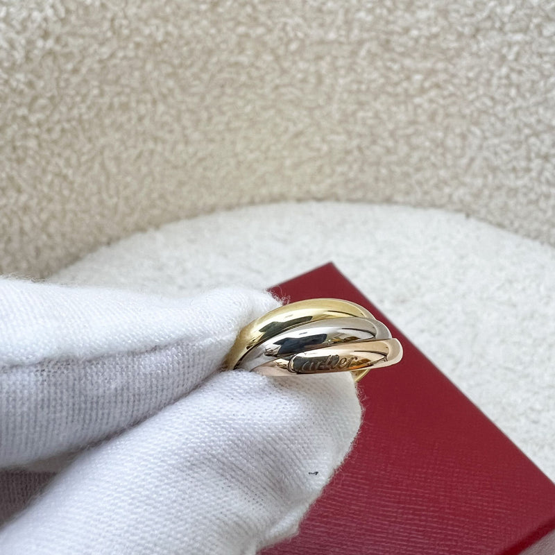 Cartier Trinity Ring in 18K Yellow Gold, White Gold and Rose Gold Sz 51