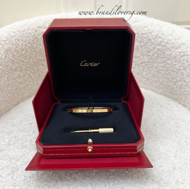 Cartier Love Bracelet Small Model SM in 18K Yellow Gold Sz 18