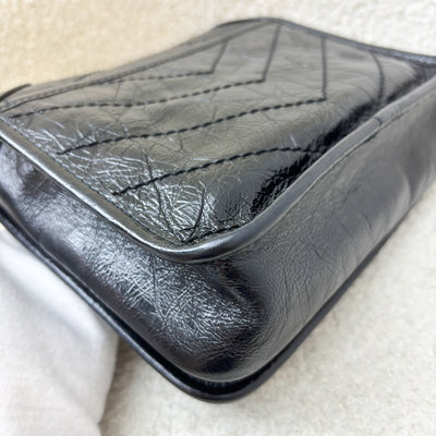 Saint Laurent YSL Niki Wallet on Chain WOC in Black Vintage Crinkled Calfskin and RHW