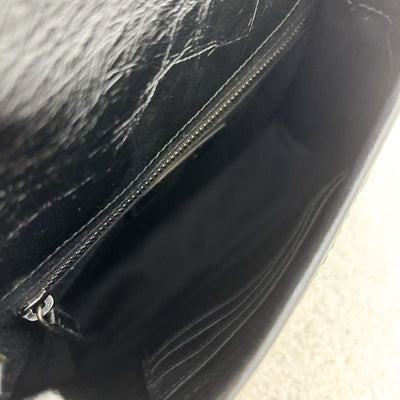 Saint Laurent YSL Niki Wallet on Chain WOC in Black Vintage Crinkled Calfskin and RHW