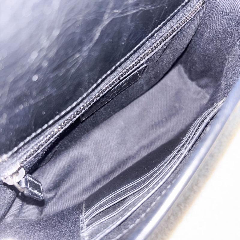Saint Laurent YSL Niki Wallet on Chain WOC in Black Vintage Crinkled Calfskin and RHW