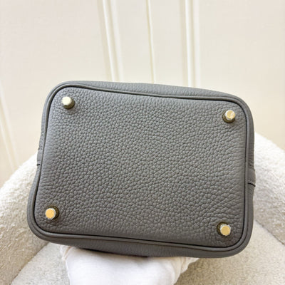Hermes Picotin 18 in Gris Meyer Clemence Leather and GHW