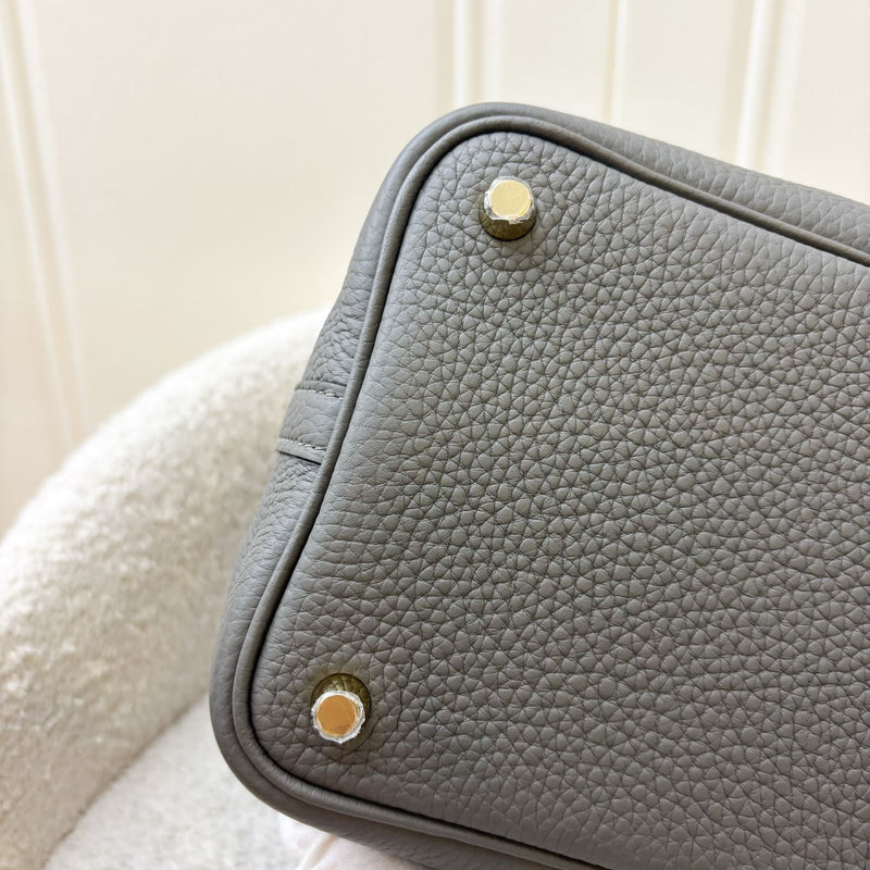 Hermes Picotin 18 in Gris Meyer Clemence Leather and GHW